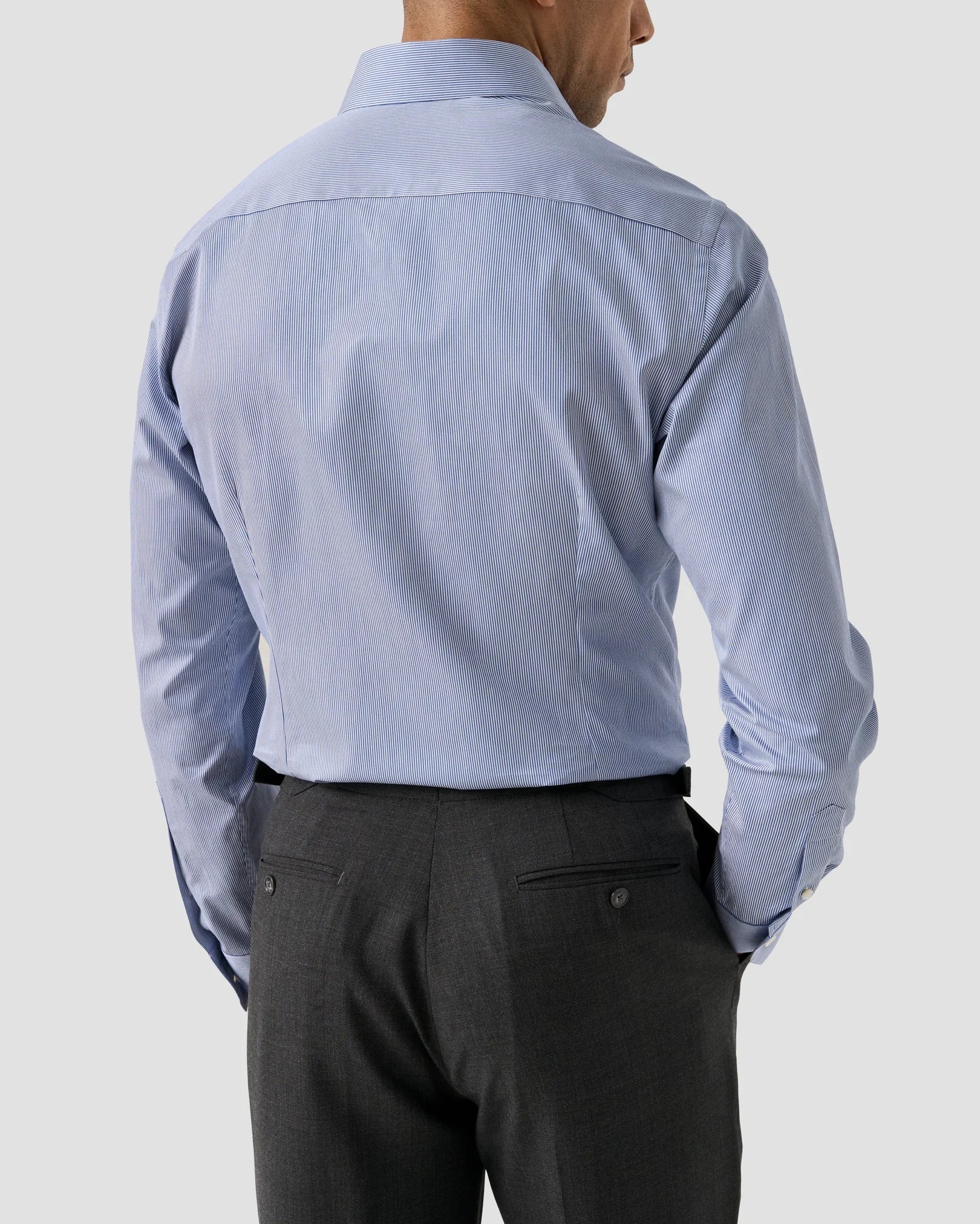 Blue Micro Stripe Supima Shirt – Cutaway Collar