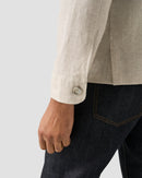 Beige Wool–Linen Chore Overshirt