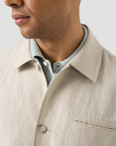 Beige Wool–Linen Chore Overshirt