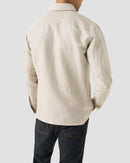 Beige Wool–Linen Chore Overshirt