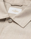 Beige Wool–Linen Chore Overshirt
