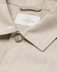 Beige Wool–Linen Chore Overshirt