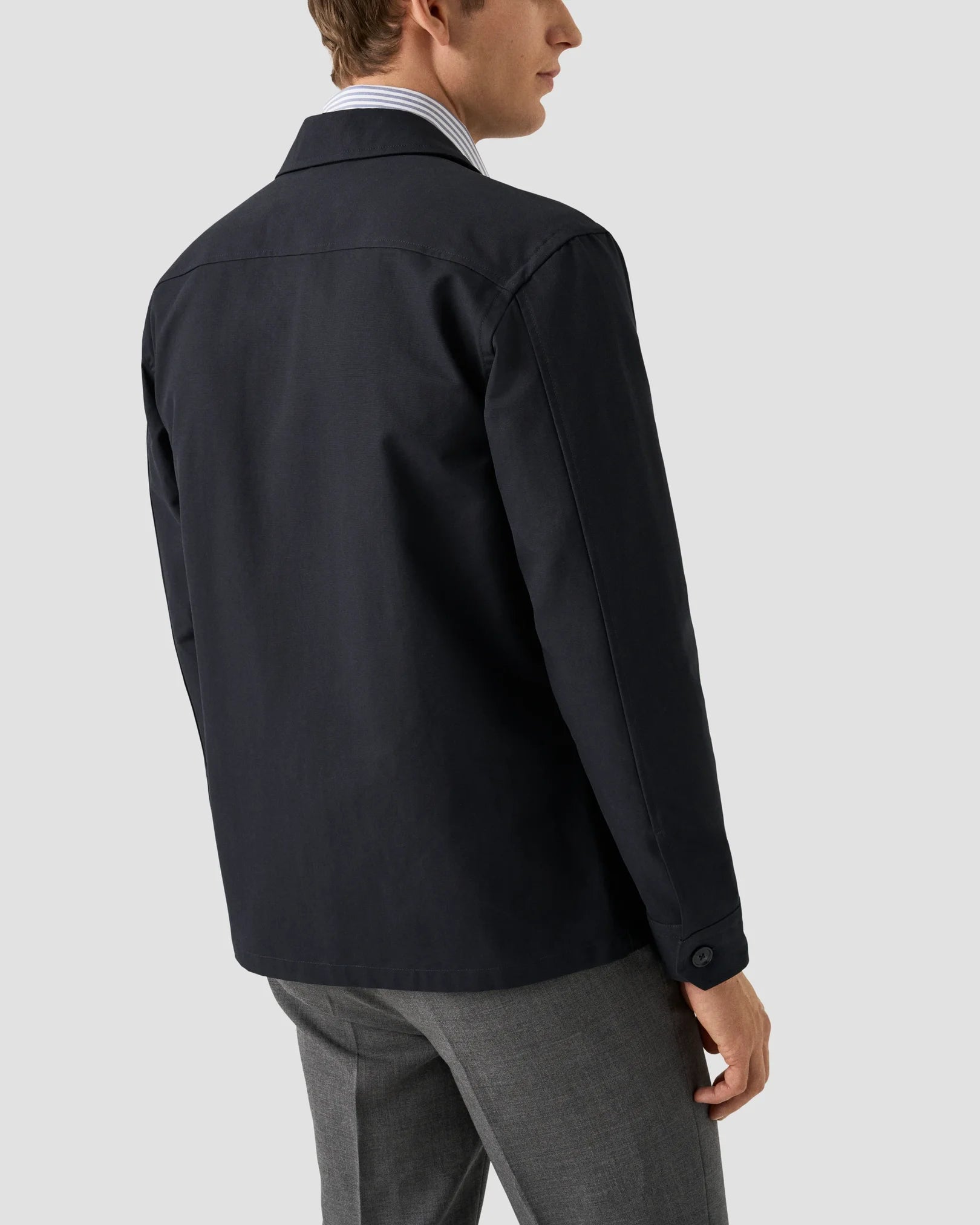 Navy Blue Canvas Overshirt