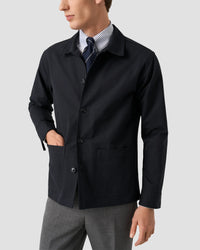Navy Blue Canvas Overshirt