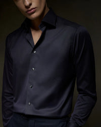 Navy Signature Twill Shirt – Slim Fit