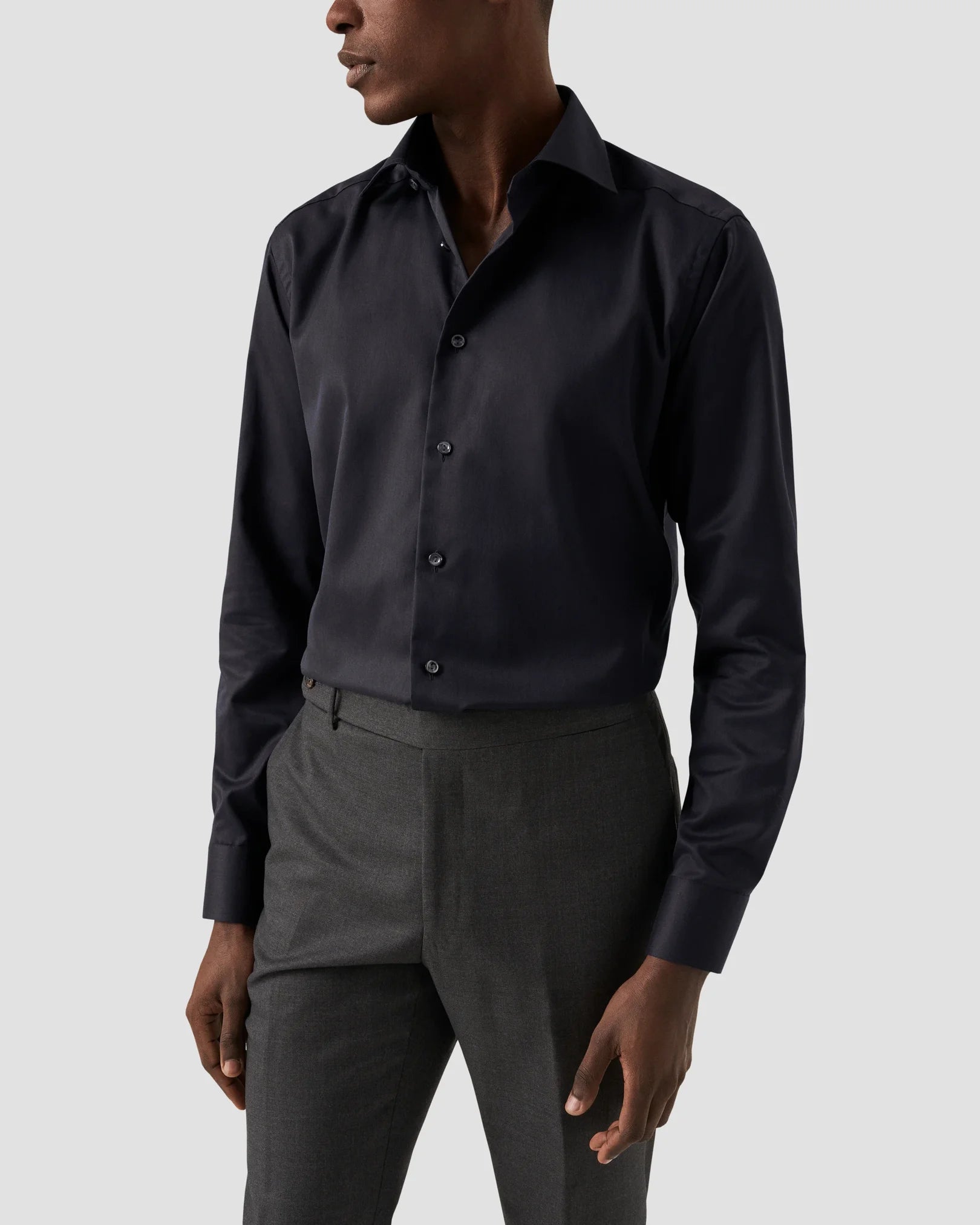 Navy Signature Twill Shirt – Slim Fit