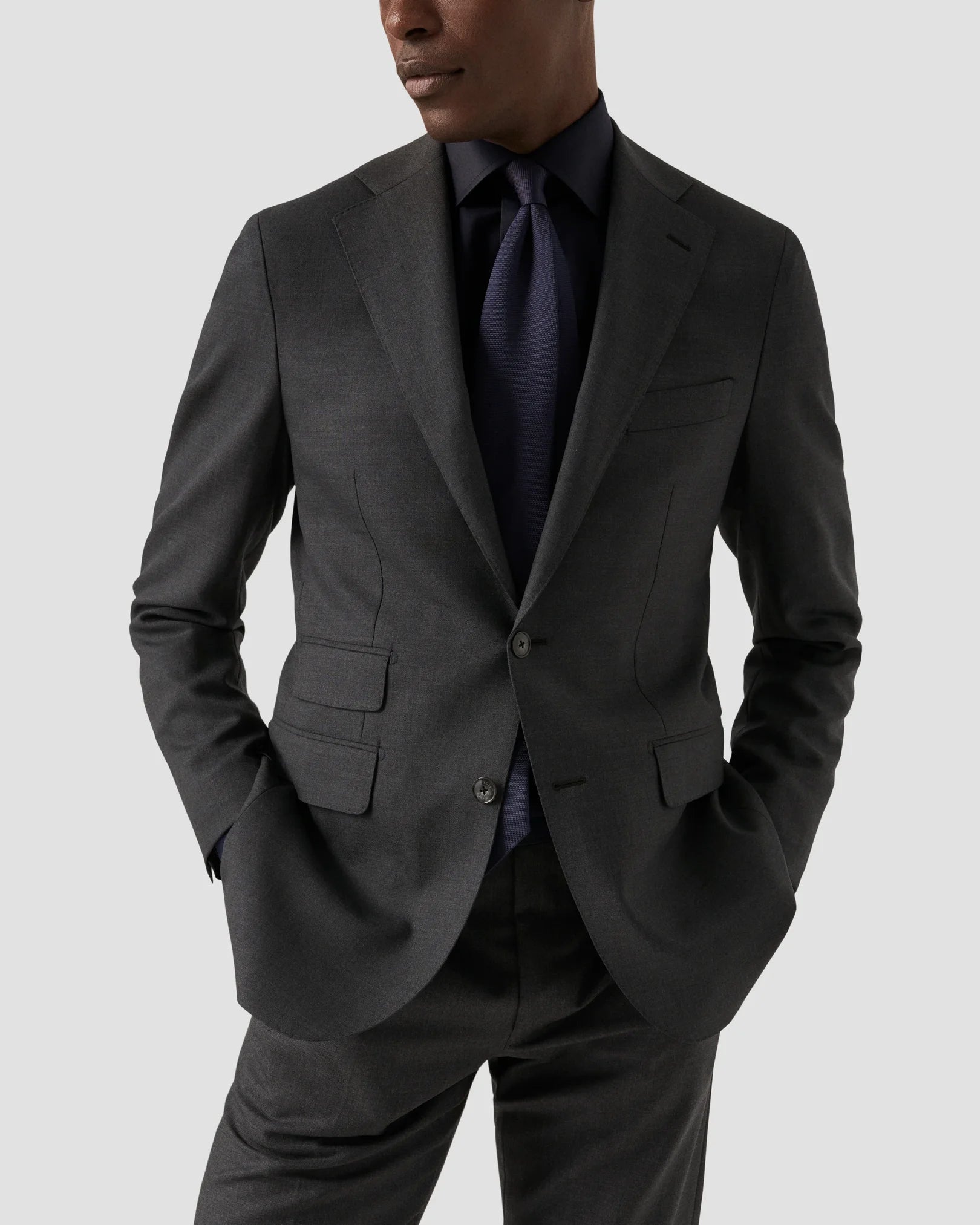 Navy Signature Twill Shirt – Slim Fit