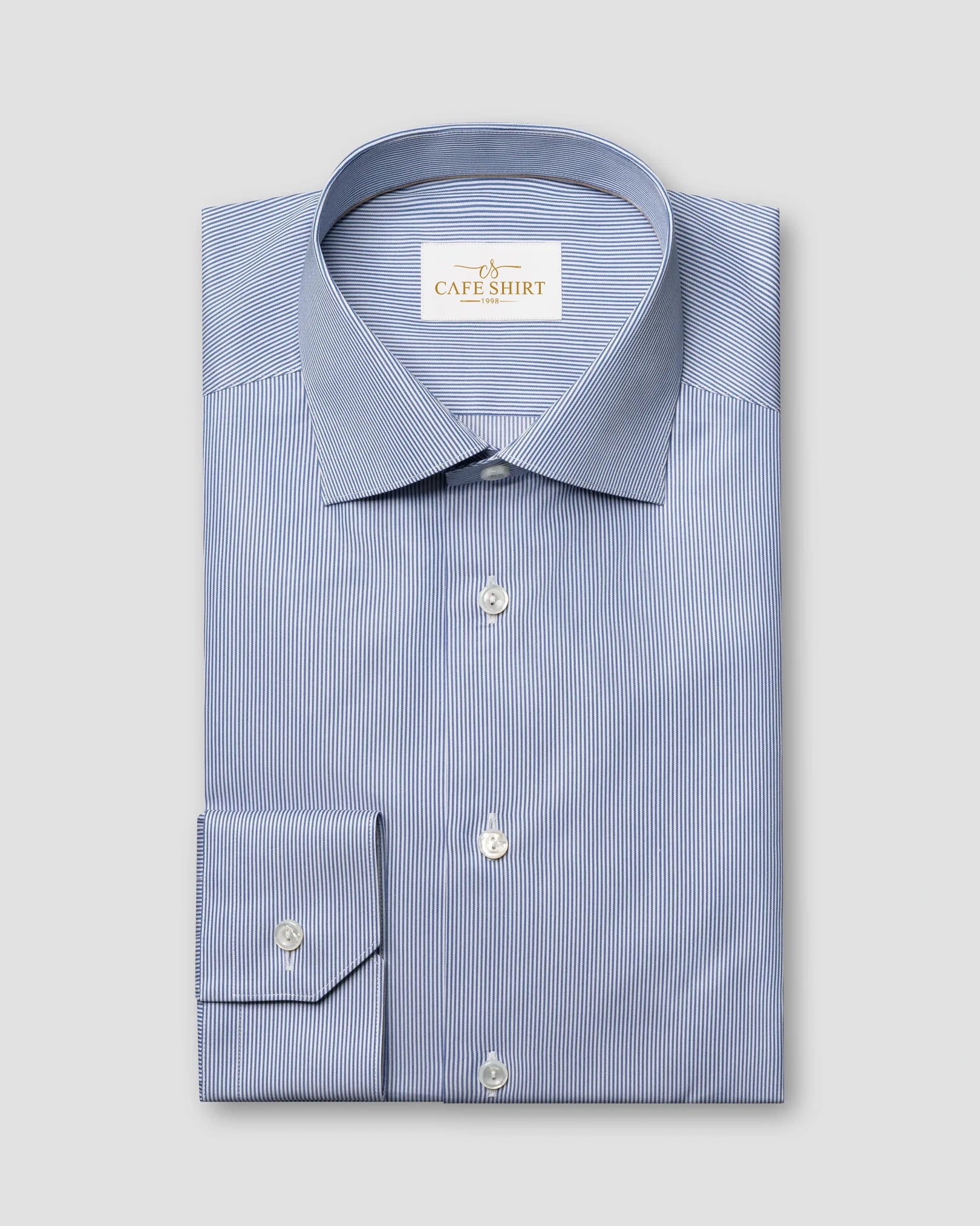 Blue Micro Stripe Supima Shirt – Cutaway Collar