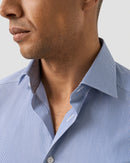 Blue Micro Stripe Supima Shirt – Cutaway Collar