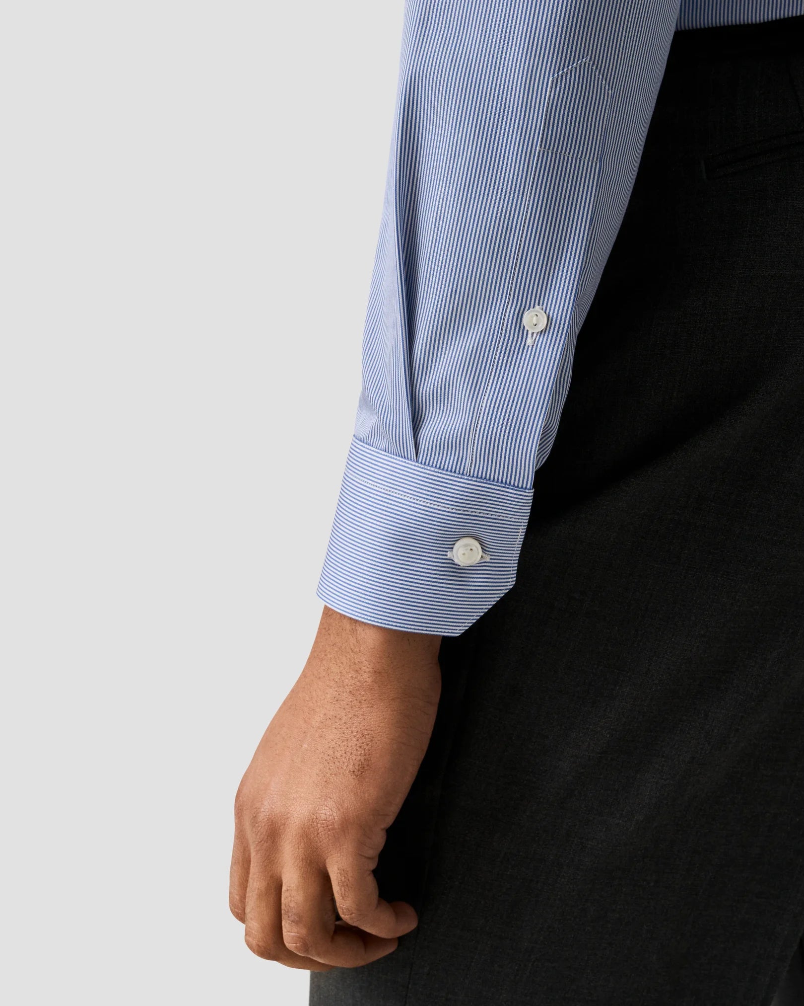 Blue Micro Stripe Supima Shirt – Cutaway Collar
