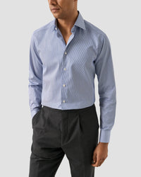 Blue Micro Stripe Supima Shirt – Cutaway Collar