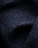 Navy Blue Four-Pocket Linen Overshirt