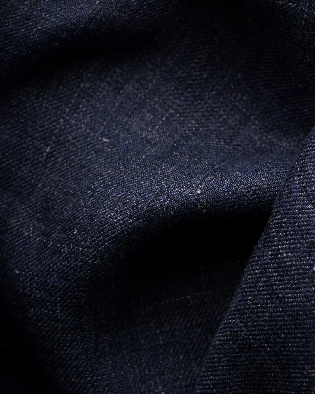 Navy Blue Four-Pocket Linen Overshirt