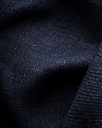 Navy Blue Four-Pocket Linen Overshirt